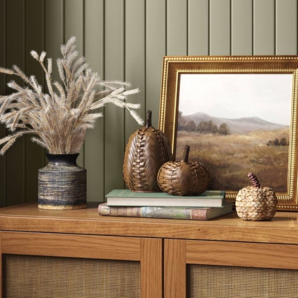 Threshold Target Medium Woven Straw Rustic Pumpkin Accent - Picture 9 of 10